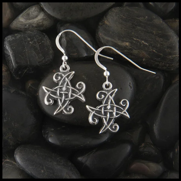 Spiral Celtic Knot Earrings in Silver