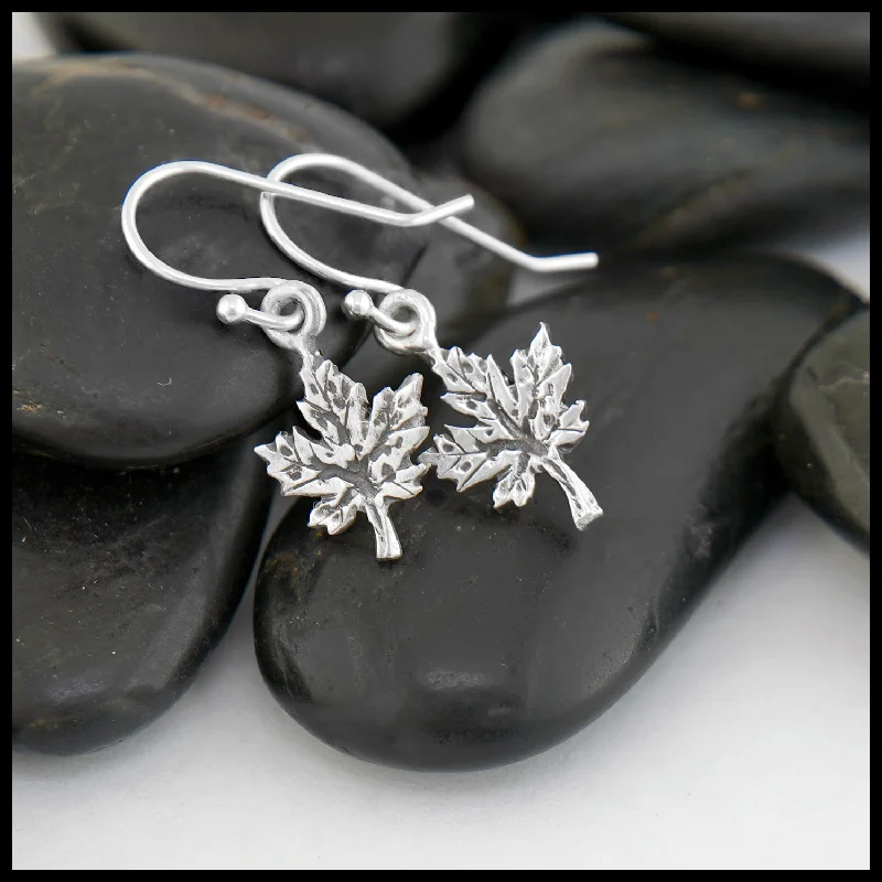 Maple Leaf Drop and Threader Earrings