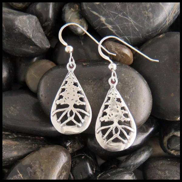 Rustic Celtic Pine Tree Earrings