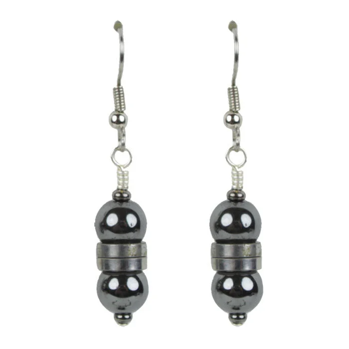 Double Roller & Hematite Earrings