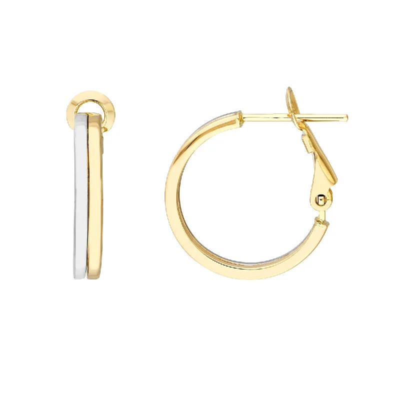 Small Two-Tone Hoop Earrings