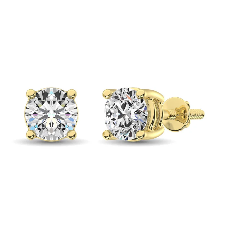 14K Yellow Gold 1/10 Ct.TY. Premium Diamond Stud Earrings