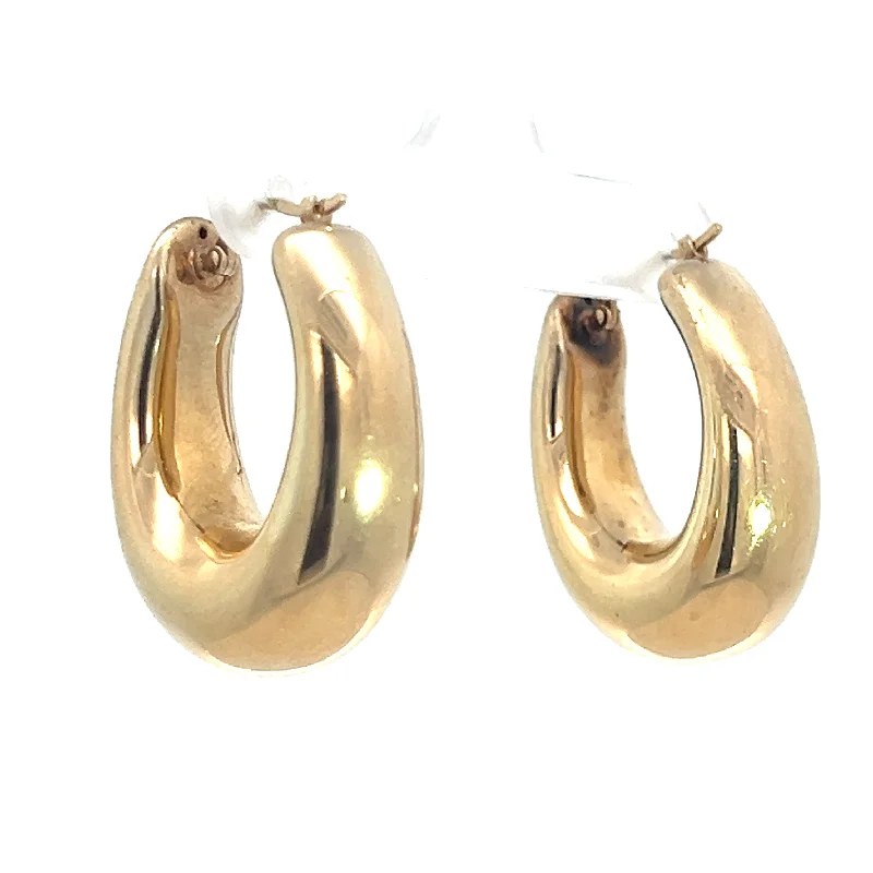 Late Century 14kt Yellow Gold Hoop Style Earrings