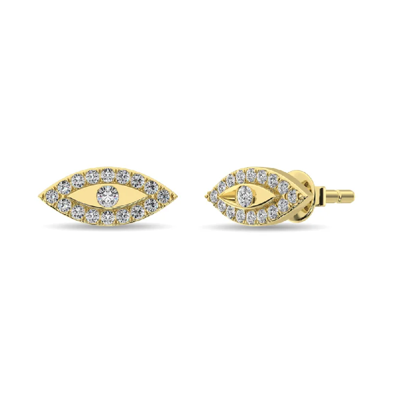 Diamond 1/6 ct tw Round Cut Fashion Earrings in 10K Yellow Gold