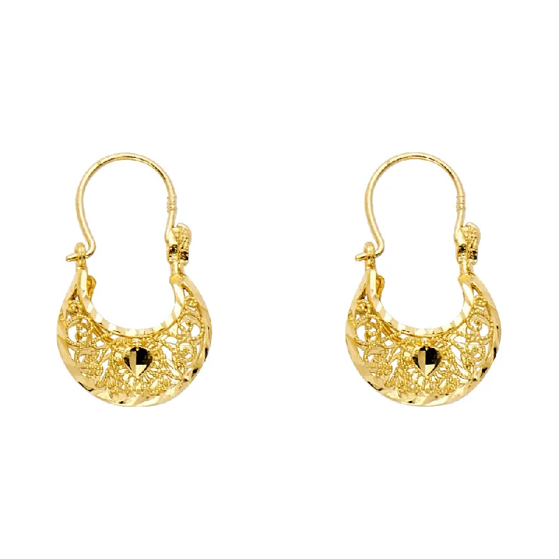 14K Gold Basket Earrings