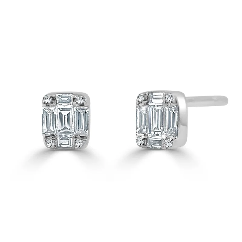 Joelle Diamond Baguette 1/4ct TDW Studs Earrings 14K White Gold