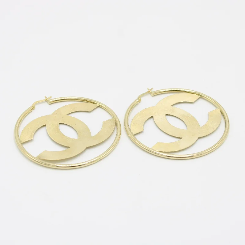 14K Fancy Hoops Yellow Gold