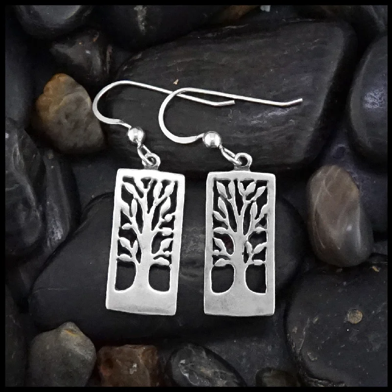 Rectangle Tree Earrings