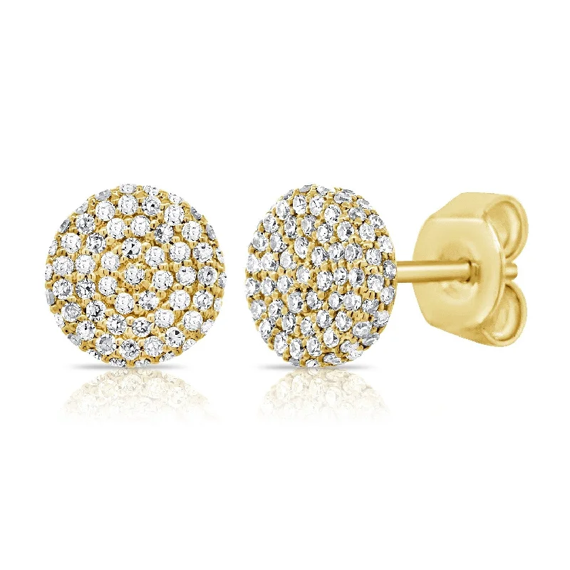 Joelle Diamond Pave Round 1/2ct Stud Earrings 14K Gold - Gift