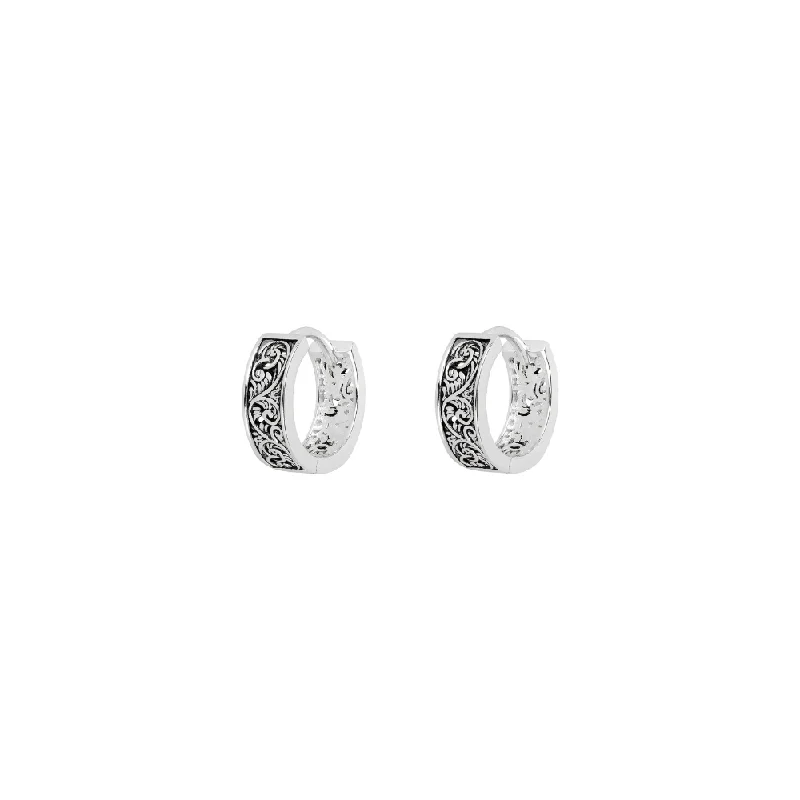 Vintage Hoop Earring - Silver