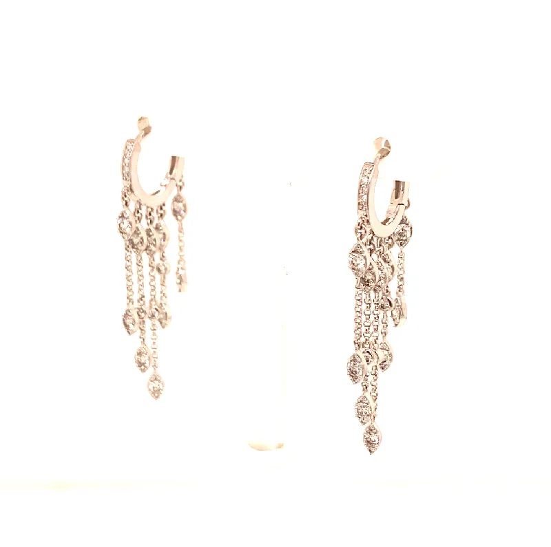 Diamond Dangle Huggy Earrings