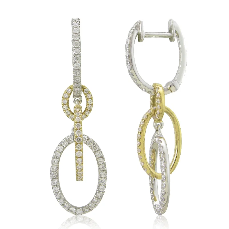 Joelle Diamond Link Dangle Earrings 18K Gold