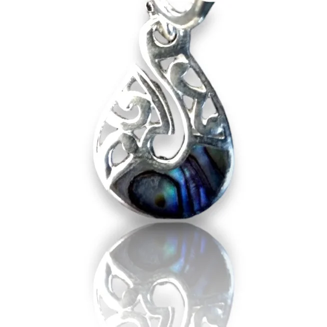 PC27 Sacred NZ 925 Sterling Silver Paua Hook Charm