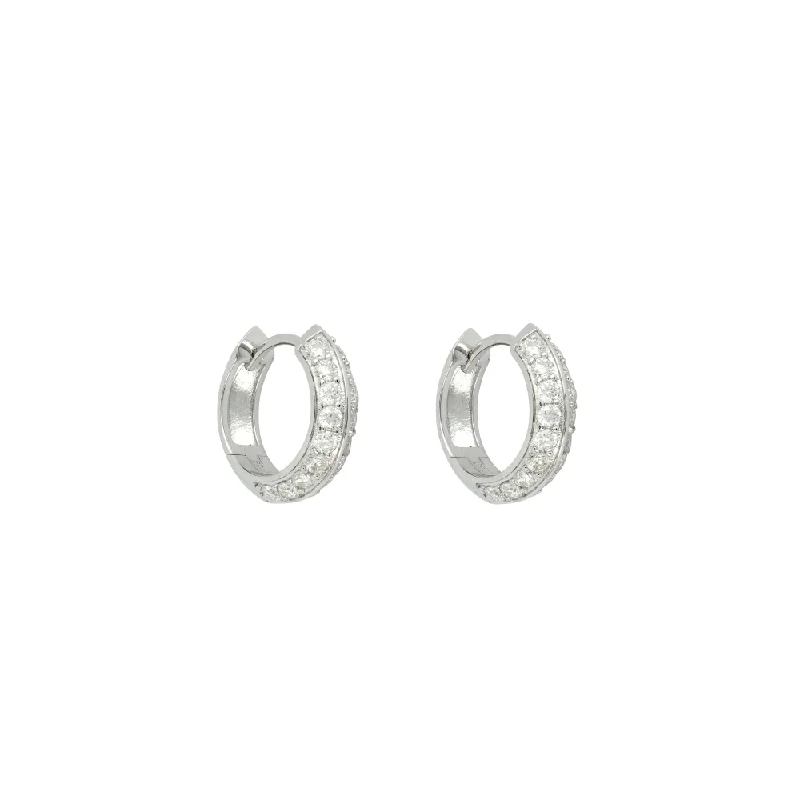 Silver Moissanite Diamond Hoop Earrings (15MM)