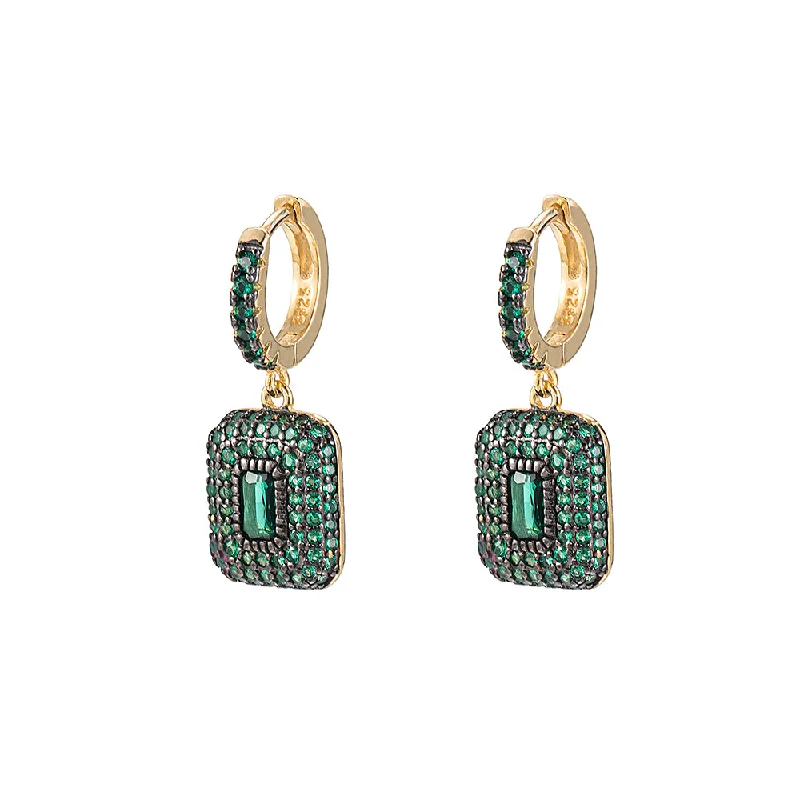 Green Emerald Gemstone Earrings