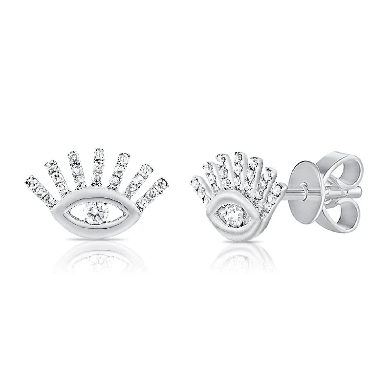 Joelle Diamond Evil Eye Stud Earring 14K Gold