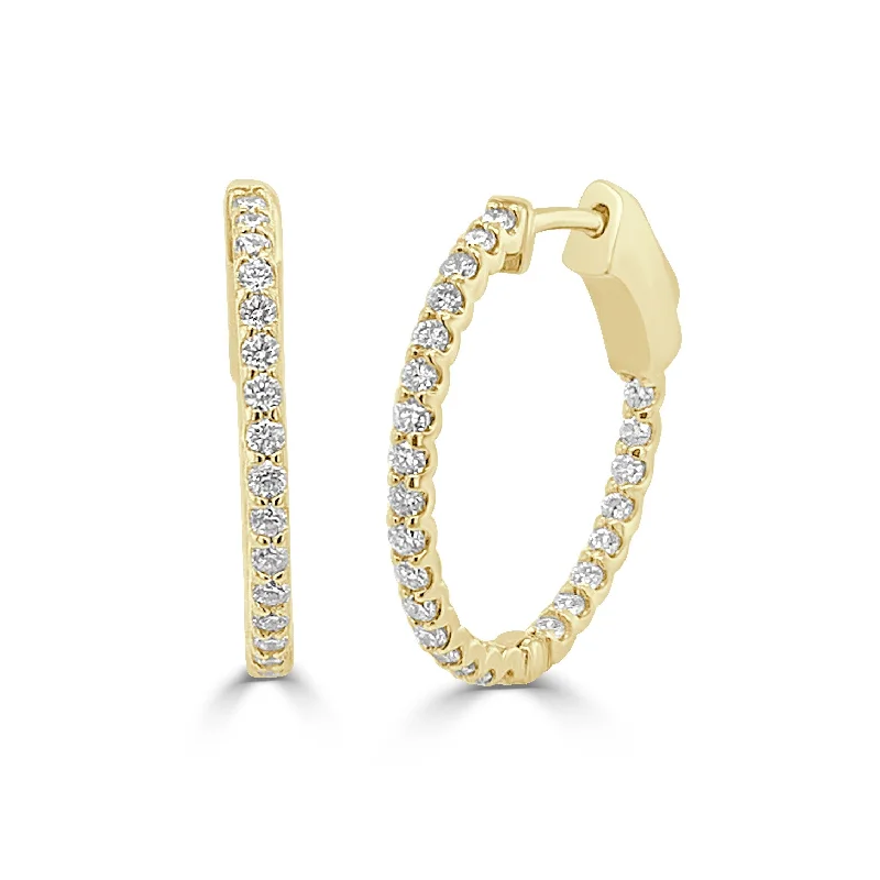 Joelle Diamond Hoop Earring 14K YG 3/4" 0.50 CTTW