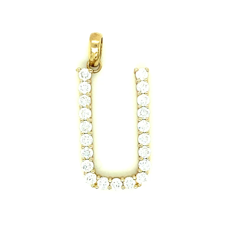 Letter U 14K Yellow Gold