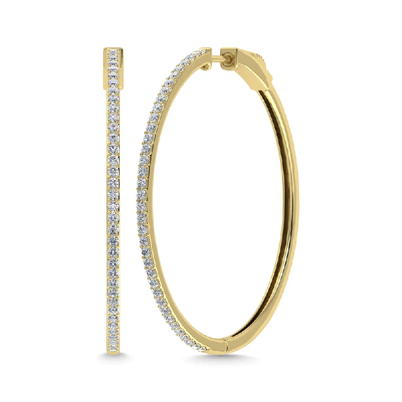 Diamond  1 1/3 Ct.Tw. Hoop Earrings in 10K Yellow Gold