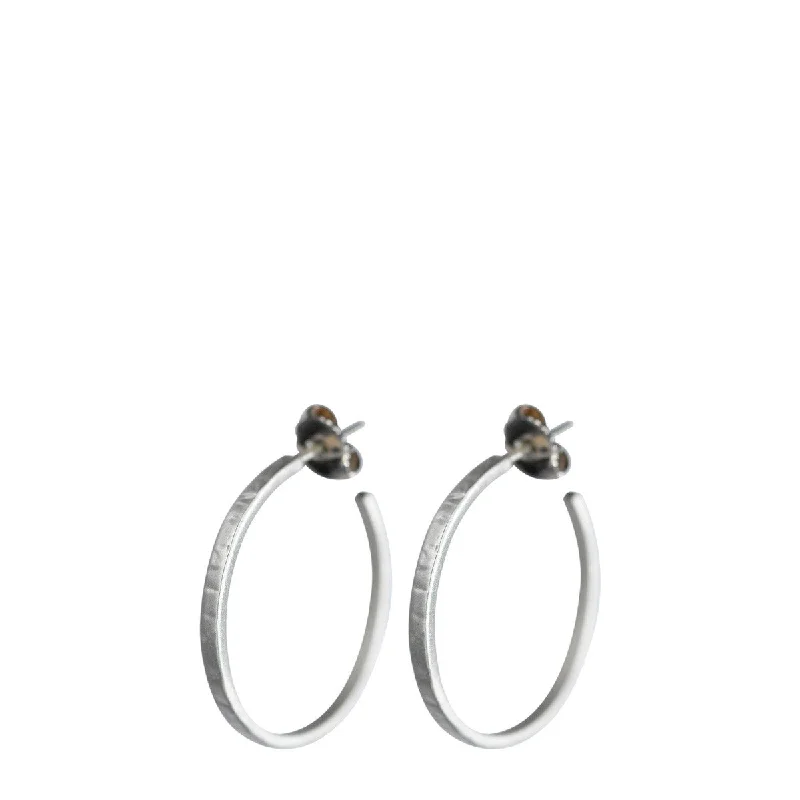 Sterling Silver Small Flattened Hoop Earrings