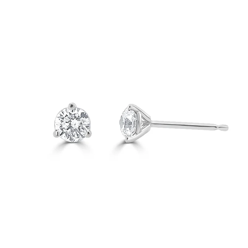 Joelle Diamond 3/8 ct Stud Earrings 14K White Gold 3 Prong