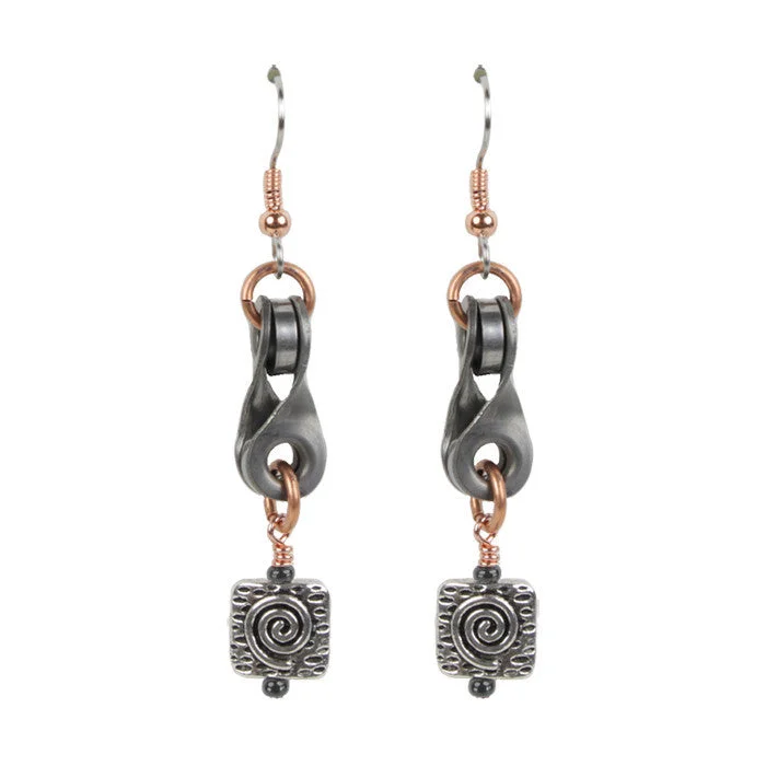 Twisted Link & Swirl Bead Earrings - Wholesale