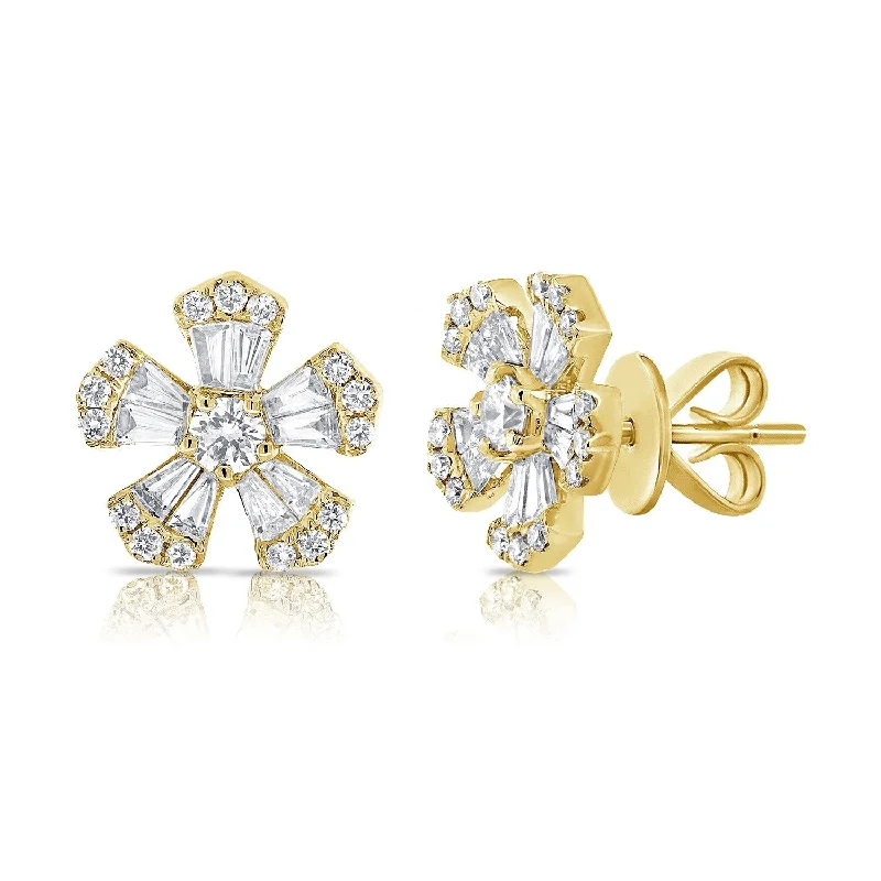 Joelle Diamond Flower Earrings 1/3 cttw. 14K Gold Stud Earrings