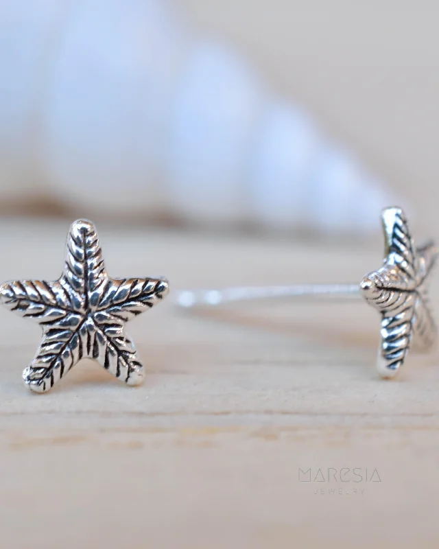 Starfish Stud Earrings ~ Sterling Silver 925 ~ SME083