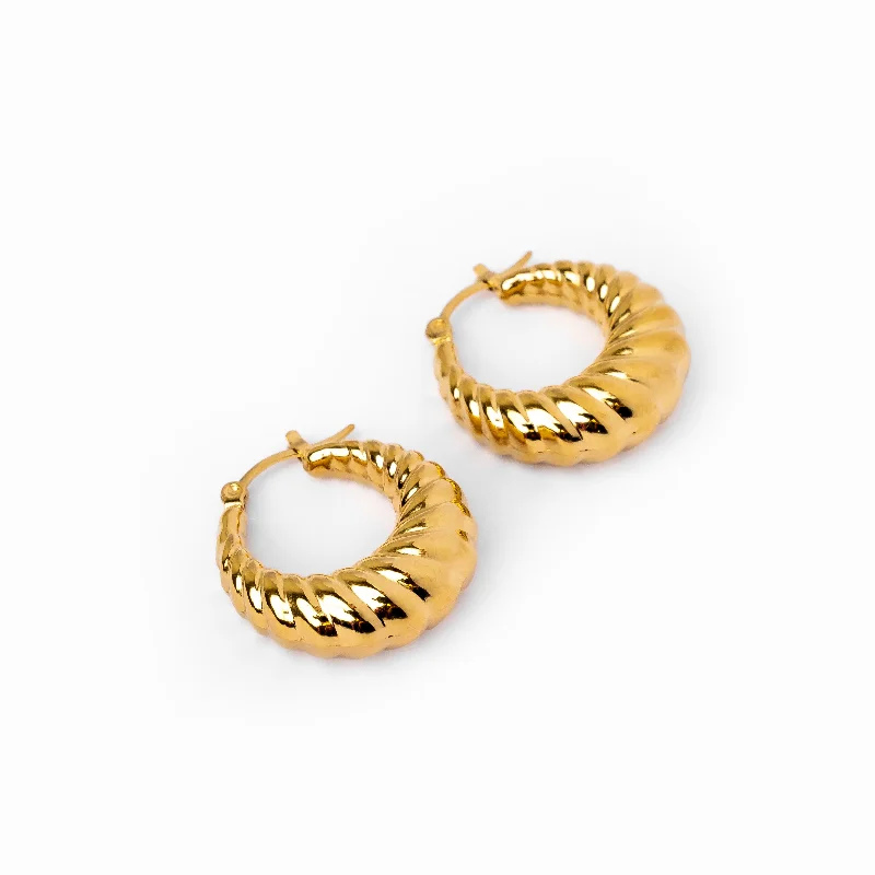 Croissant Hoop Earrings - Gold