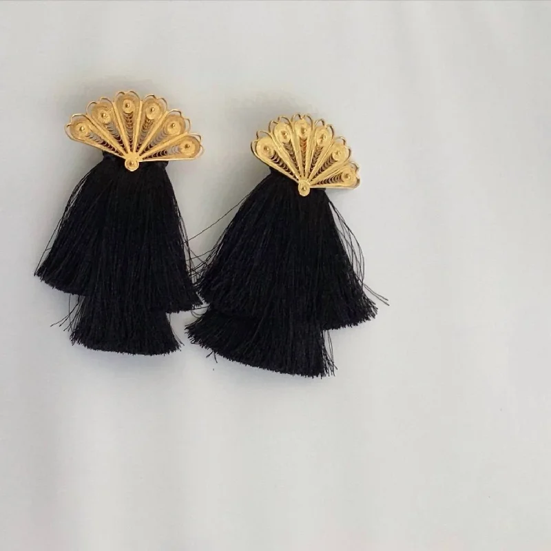 Fringe Earrings In Black