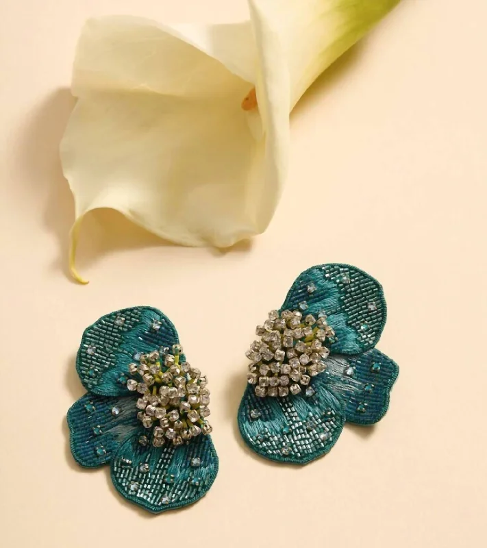 Gertie Earrings In Teal