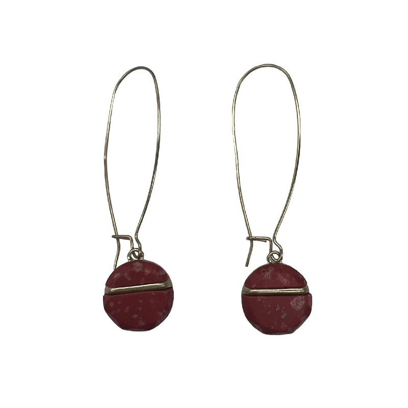 GOLD & RED EARRINGS DANGLE/DROP by SOHO DESIGN GROUP