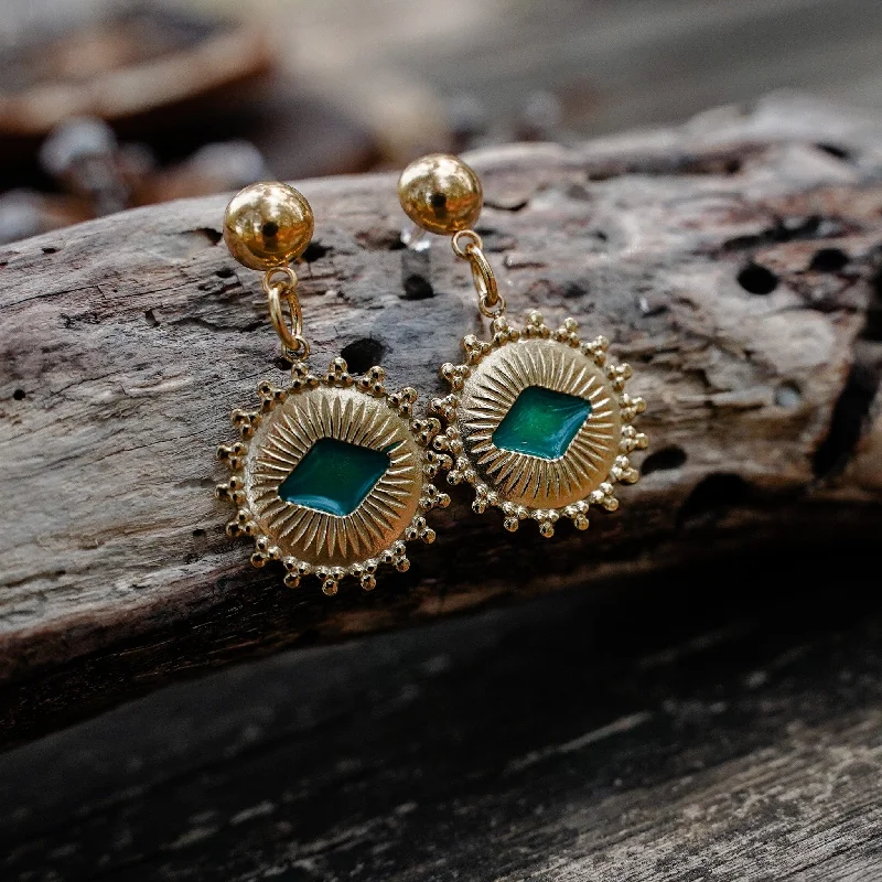 Green Gilt Earrings