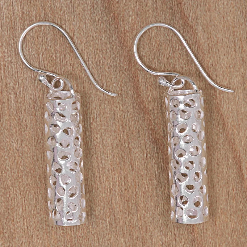 Hollow Hive Bali Artisan Crafted Coral Theme Earrings in Sterling Silver