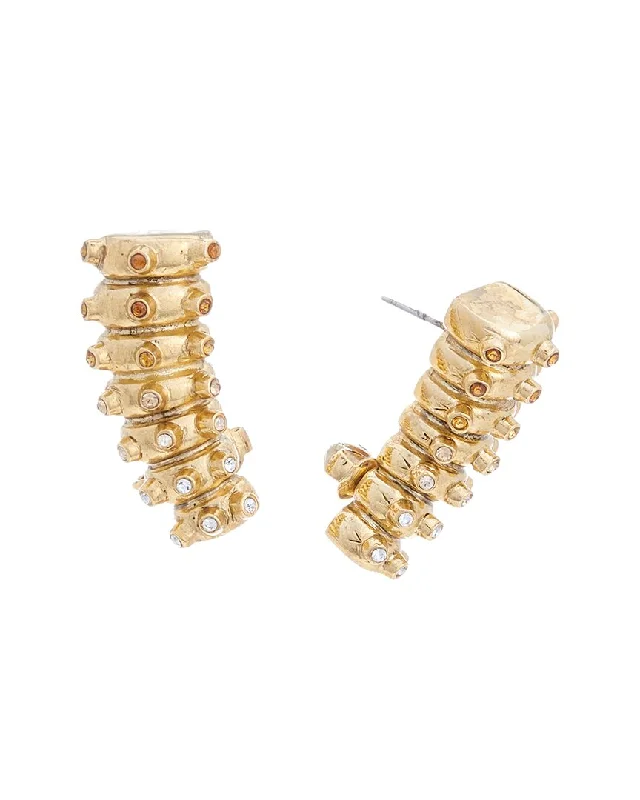 Oscar de la Renta 14K Curve Earrings