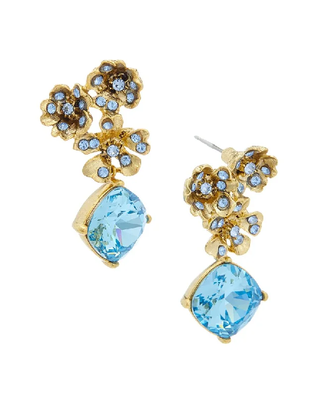 Oscar de la Renta 14K Flower Earrings