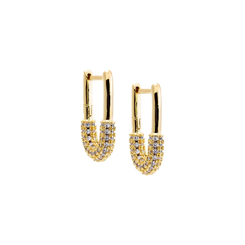 Pavé Oval Shape Huggie Earring