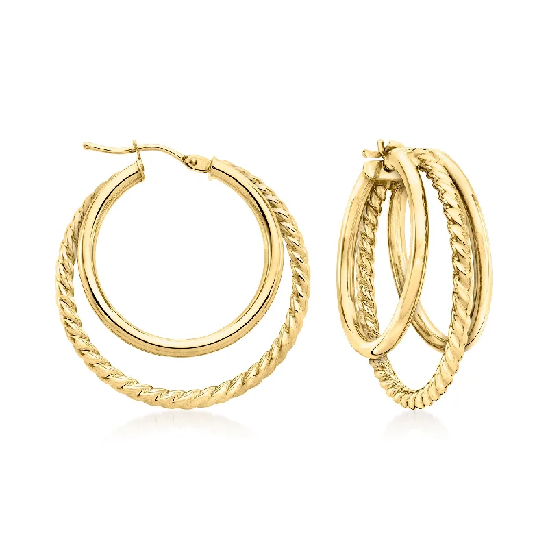 Ross-Simons Italian 14kt Yellow Gold Triple-Hoop Earrings