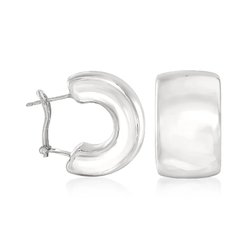 Ross-Simons Italian Sterling Silver Wide C-Hoop Earrings