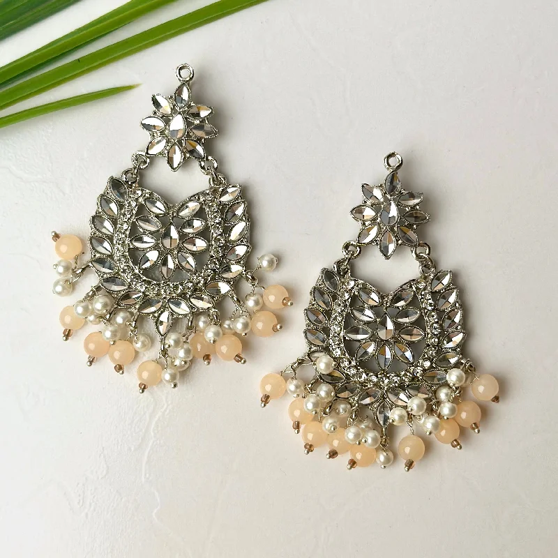 Sameera Earrings Silver (Peach)