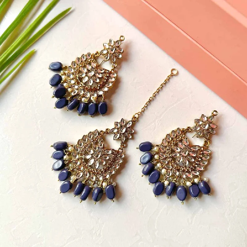 Sameera Earrings/Teeka Set (Blue)