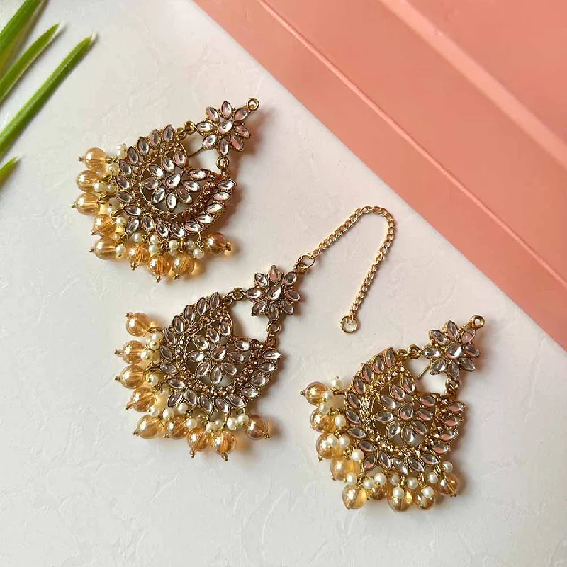 Sameera Earrings/Teeka Set (Champagne)