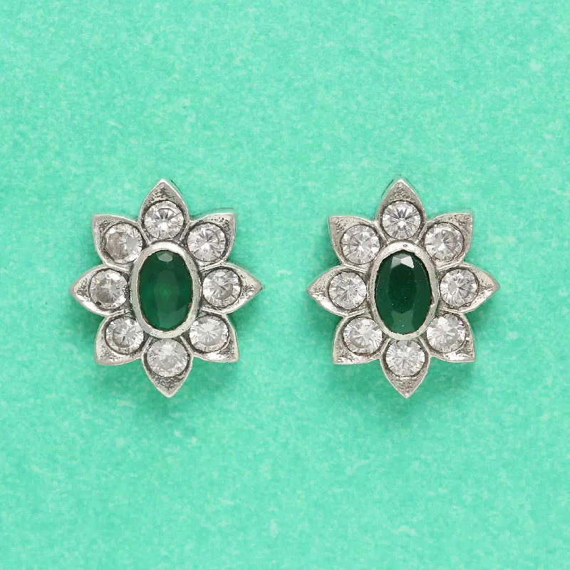 Silver Green Earring