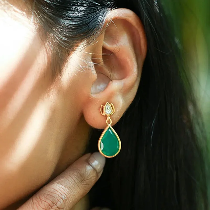 SITAYAN Silver Green Pear Drops