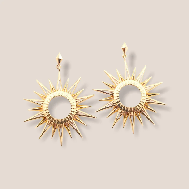 Starburst Statement earring by Bill Skinner in gold plate