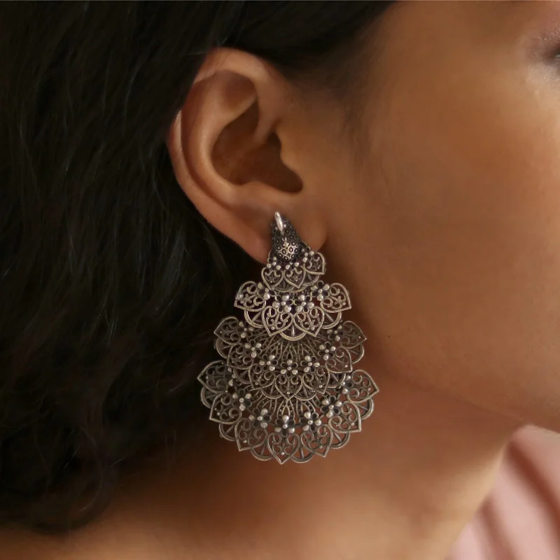 Teejh Anandita Silver Oxidised Earrings