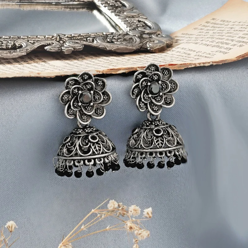 Teejh Idaaya Silver Oxidised Earring