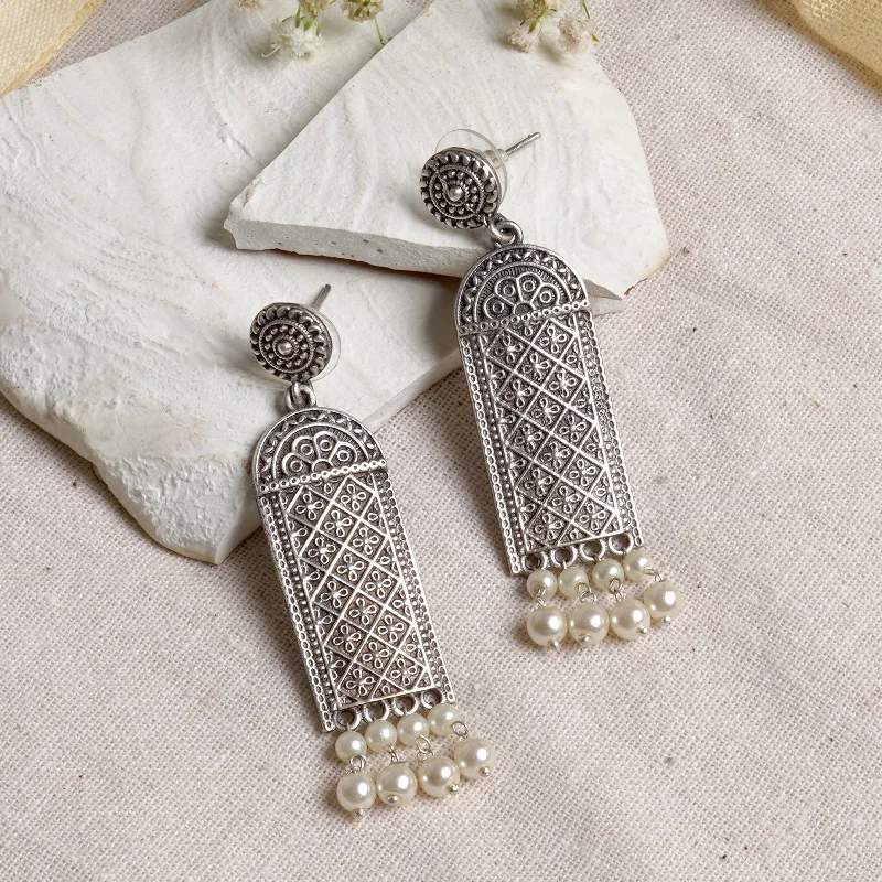 Teejh Oeshi Silver Oxidised Earrings