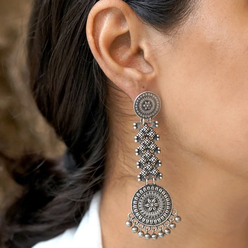 Teejh Raveena Silver Oxidised Earrings