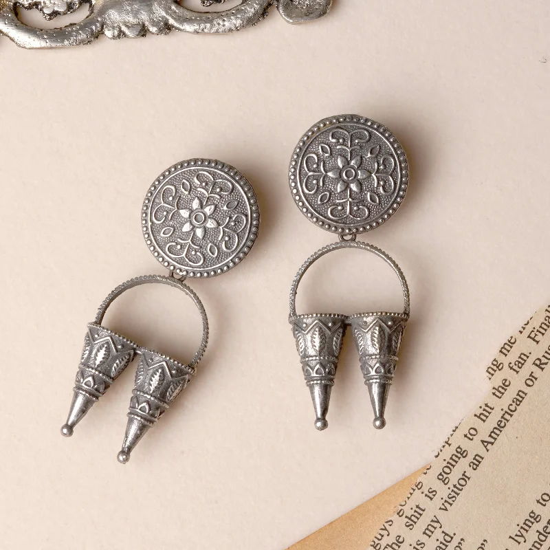 Teejh Yachana Silver Oxidised Earrings